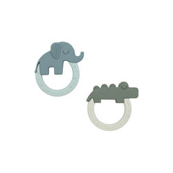 Deer Friends 2er-Pack Bei&szlig;spielzeug, gr&uuml;n/blau, Done by Deer