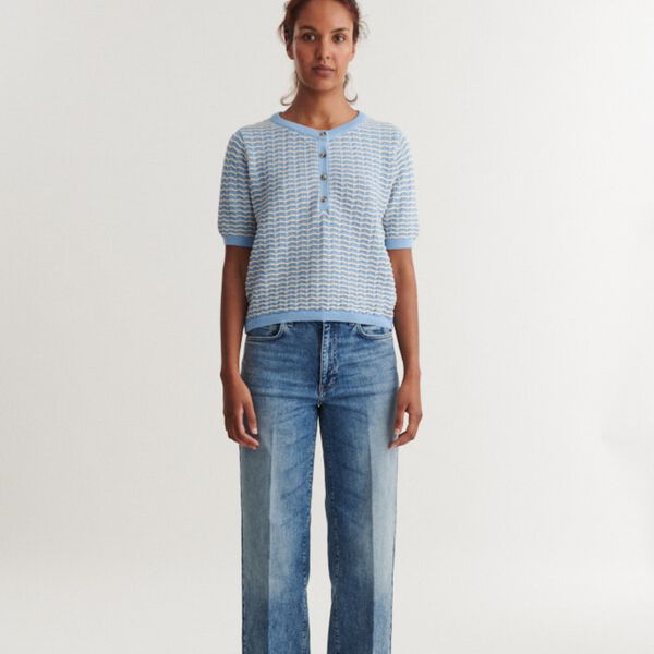 Cashi Granddad-Pullover, dutch canal/birch, Basic Apparel