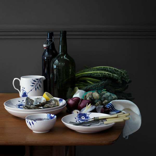 Mega Blau Gerippt moderner Teller, Royal Copenhagen