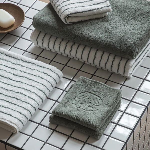 DAMASK TERRY facecloth, mineral green, Georg Jensen Damask