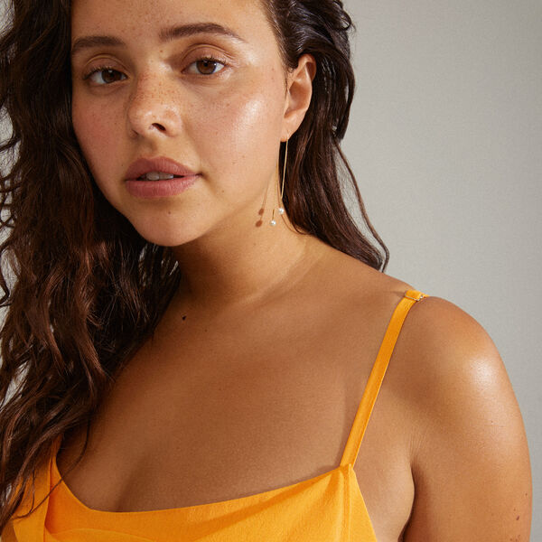 EUONIA Pearl Chain-Earrings, gold, Pilgrim