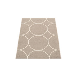 Boo Plastic Rug, dark linen/vanilla, Pappelina