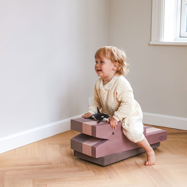 Krokodil L, vintage-rose, bObles