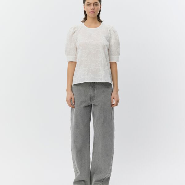 AhliaSW Bluse mit Puff&auml;rmeln, white, Sofie Schnoor