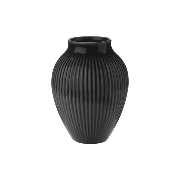 Knabstrup Vase Ripple, schwarz, Knabstrup Keramik
