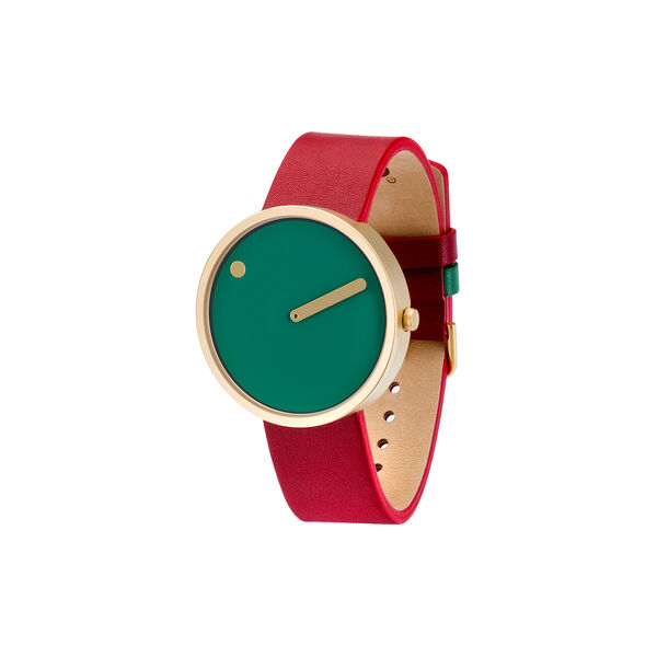 PICTO Wrist Watch, dusty green/matt gold/ruby red PICTO Wrist Watch, dusty green/matt gold/ruby red, Picto