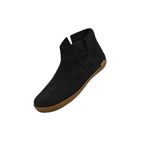 Felt Ankle Boot with Natural Rubber Sole, charcoal, Glerups