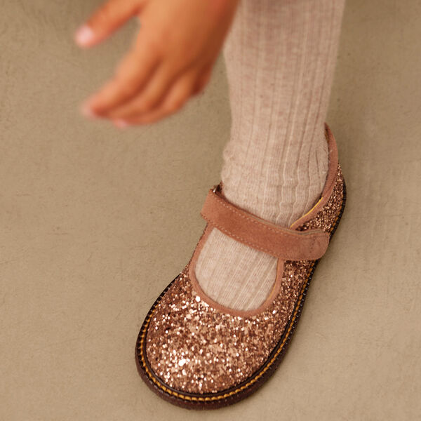 T&uuml;llschuhe in funkelndem Glitzer, Clay Glitter/Clay, ANGULUS