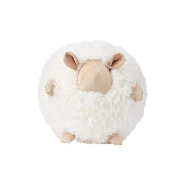 Cute Sheep rundes Kissen &Oslash; 20 cm, hvid/beige, NATURES Collection