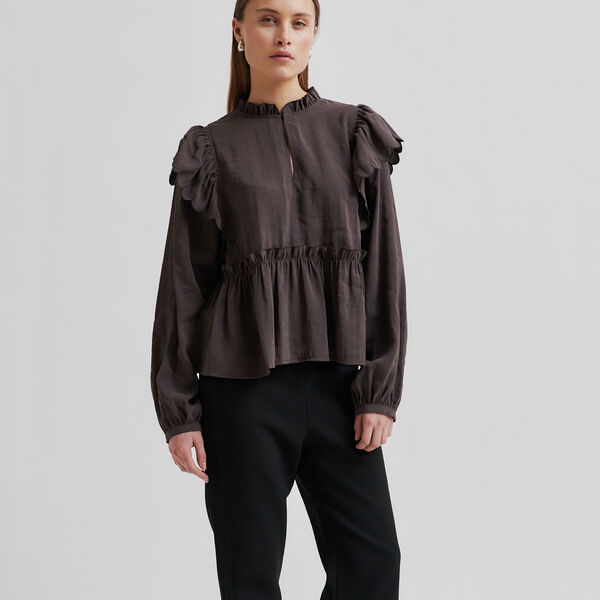 Terra Frill Blouse, chocolate plum, Second Female