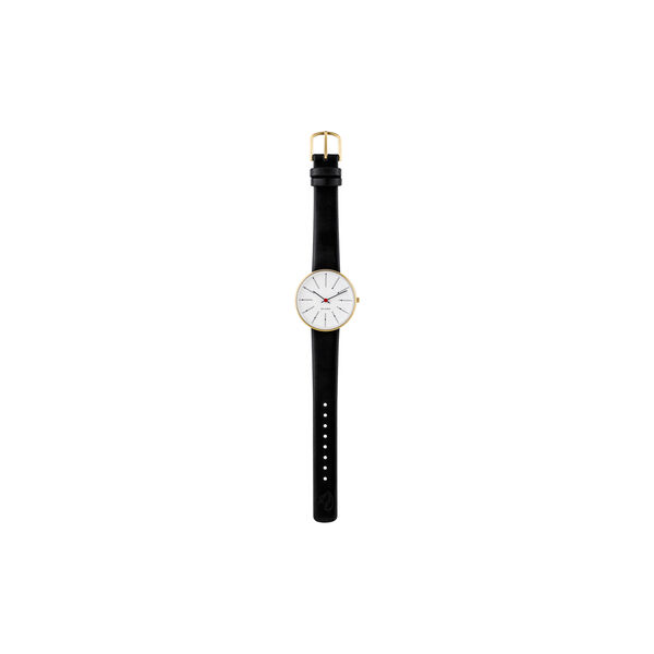 Bankers Wrist Watch, white/gold/black, Arne Jacobsen Watches