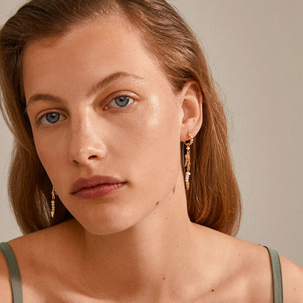 NIYA Freshwater Pearl Earrings, gold plated, Pilgrim