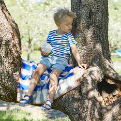 KVAM Baby Size Throw, blue, Røros Tweed