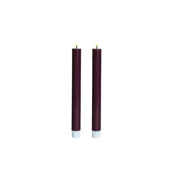 Sille lacquer crown candles 2 pcs, bordeaux, Sirius Home