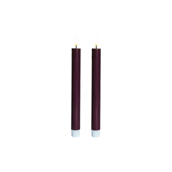 Sille lacquer crown candles 2 pcs, bordeaux, Sirius Home