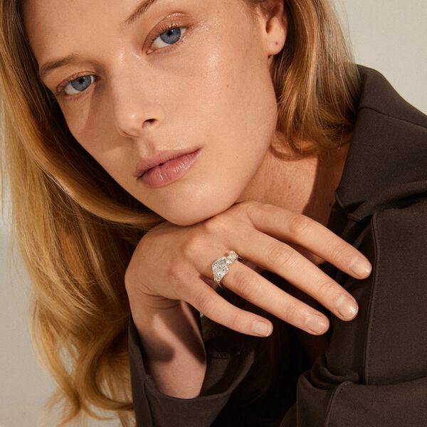 TINA Crystal Ring, silver, Pilgrim