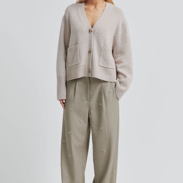 Alpha Strickjacke, mid brown melange, Second Female