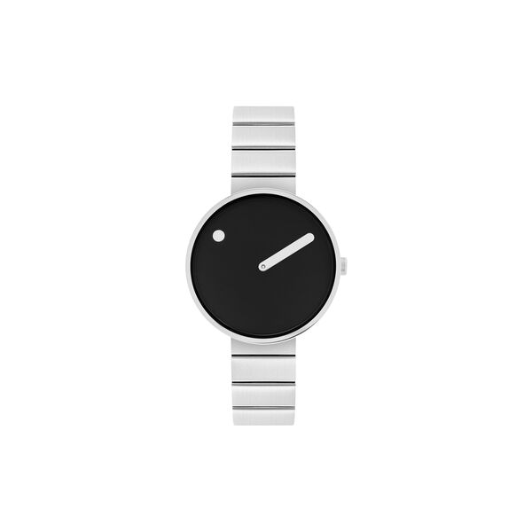 Picto Wrist Watch, black/brushed steel, PICTO