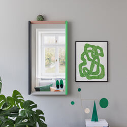 Spiegel mit farbigem Rahmen, mittel, gr&uuml;n/rosa, Vitra 
