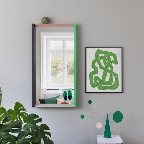Spiegel mit farbigem Rahmen, mittel, gr&uuml;n/rosa, Vitra 