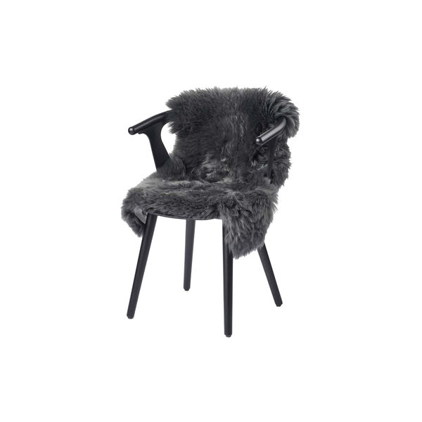 Neuseel&auml;ndisches Premium langhaariges Lammfell, steel, NATURES Collection