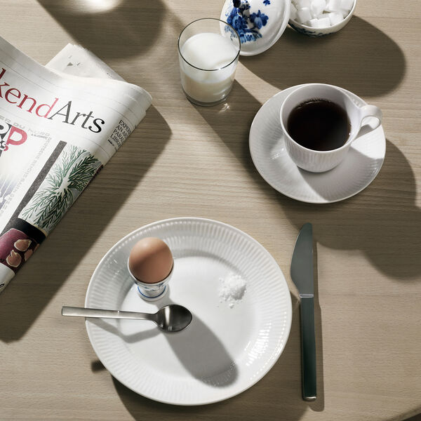 Wei&szlig; Gerippt Teller, 22 cm, Royal Copenhagen