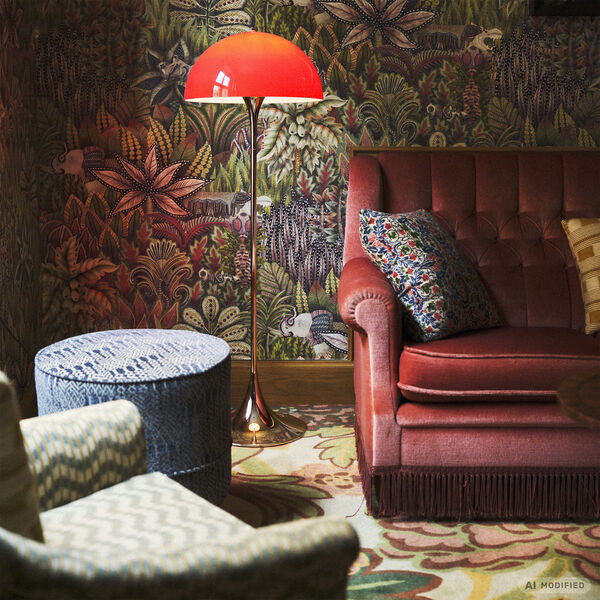 Panthella | Original | Opal Red | Floor Lamp, Louis Poulsen