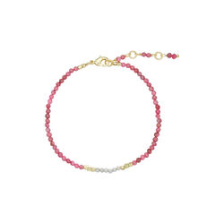 Lea bracelet w. gemstones, goldplated/rhodolite, Pure by Nat