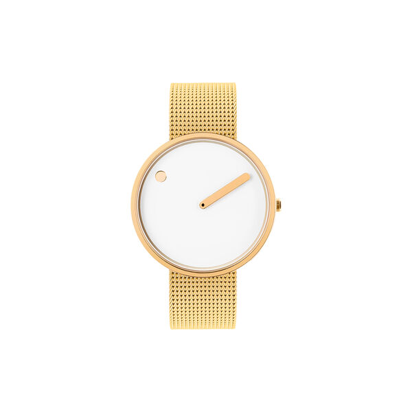 PICTO Wrist Watch, white/gold/matt gold, Picto