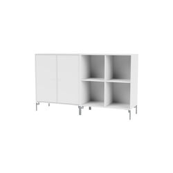 PAIR Classic Sideboard with Chrome Legs, 38 snow, Montana Furniture