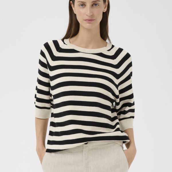MadieIW T-Shirt, black / whisper white stripe, InWear