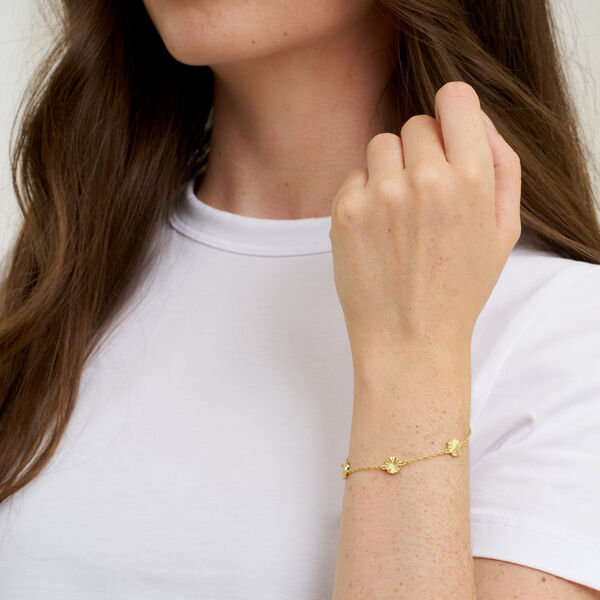Florence bracelet w. pendants, gold plated, Pure by Nat