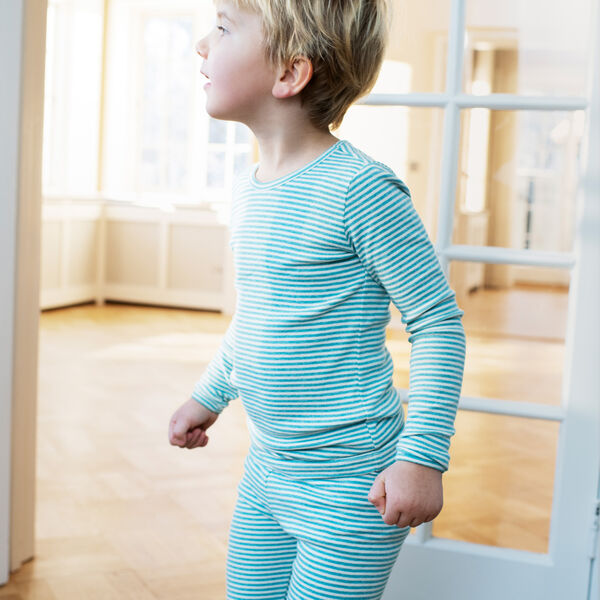 Slim Tee Stripe, nile/offwhite, Serendipity