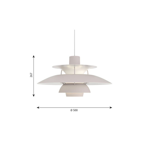 PH 5 Monochrome Pendant, oyster grey, Louis Poulsen