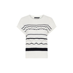 Stripe and Pattern Knit, off white/navy, Micha