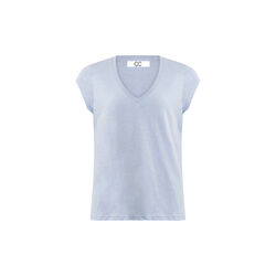 CC Heart Basic-T-Shirt mit V-Ausschnitt, powder blue, Coster Copenhagen