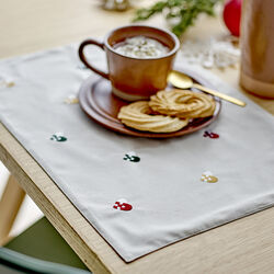 Placemat Christmas Hearts Embroidery 2 pcs, red, Södahl