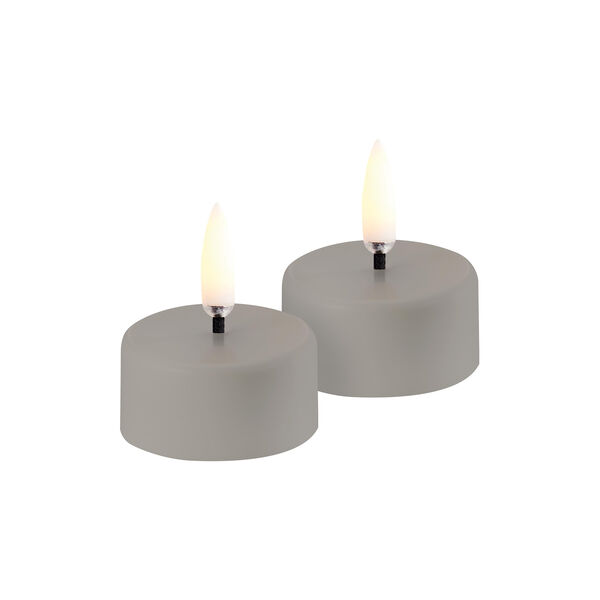 LED rechargeable tealight 2 pcs, sandstone, Uyuni Lighting