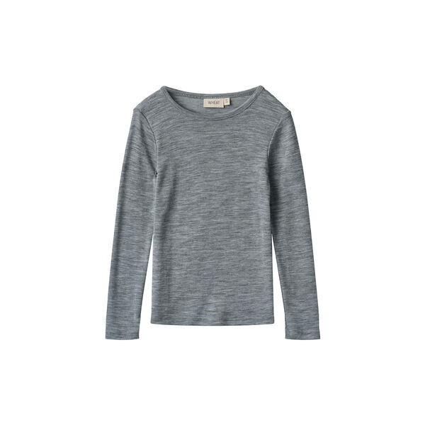 Wool T-Shirt L/S Alfie, 0224 melange grey, Wheat