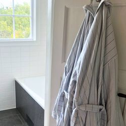 Bathrobe, powder blue stripes, Home by Ilse Jacobsen