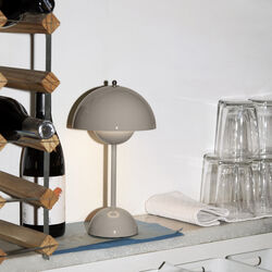 Flowerpot VP9 Portable Table Lamp, grey beige, &Tradition
