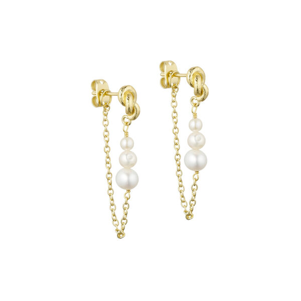 Anais chain earrings, white, Pure by Nat