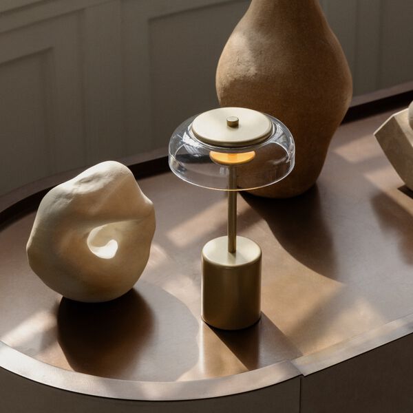 Blossi Mini Portable Table Lamp, nordic gold, Nuura