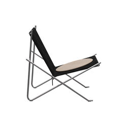 PK4&trade; Chair with Cushion, brushed stainless steel/black/natural canvas, Fritz Hansen