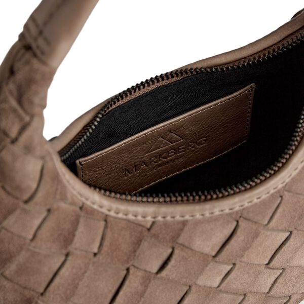 HaymaMBG Handtasche Sue. Flechtoptik, mocha mousse, Markberg