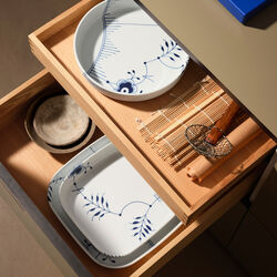 Ofenfeste Auflaufform Blau Mega Gerippt 30 x 30 cm, Royal Copenhagen