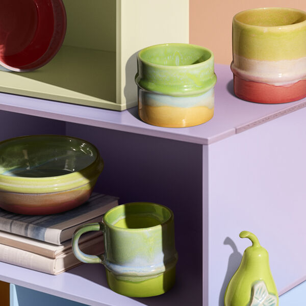 Poppery Becher, apfelgr&uuml;n/mintgr&uuml;n/gelb, K&auml;hler