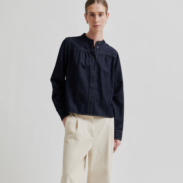 Dera Denim Shirt, dark blue denim, Second Female