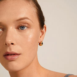 ALEXANE chunky mini hoop earrings, gold plated, Pilgrim