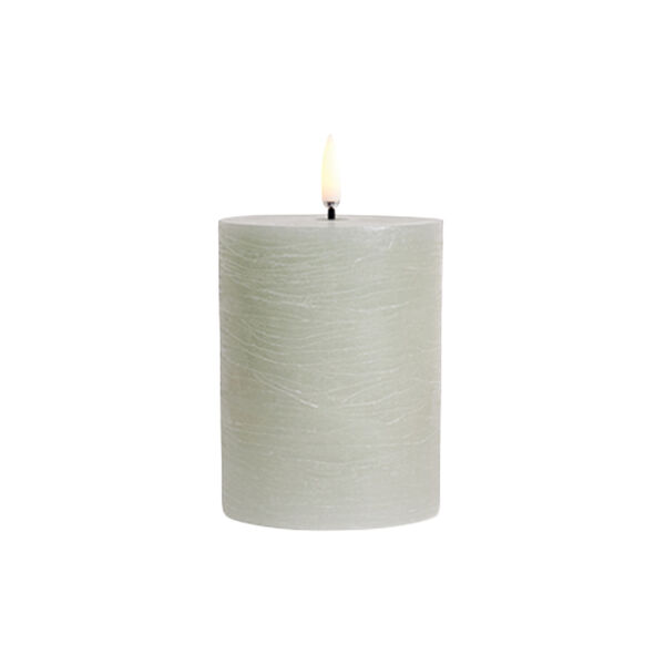 LED Pillar Candle 10 cm, dusty green, Uyuni Lighting